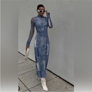 Zara Mesh Patchwork Dress